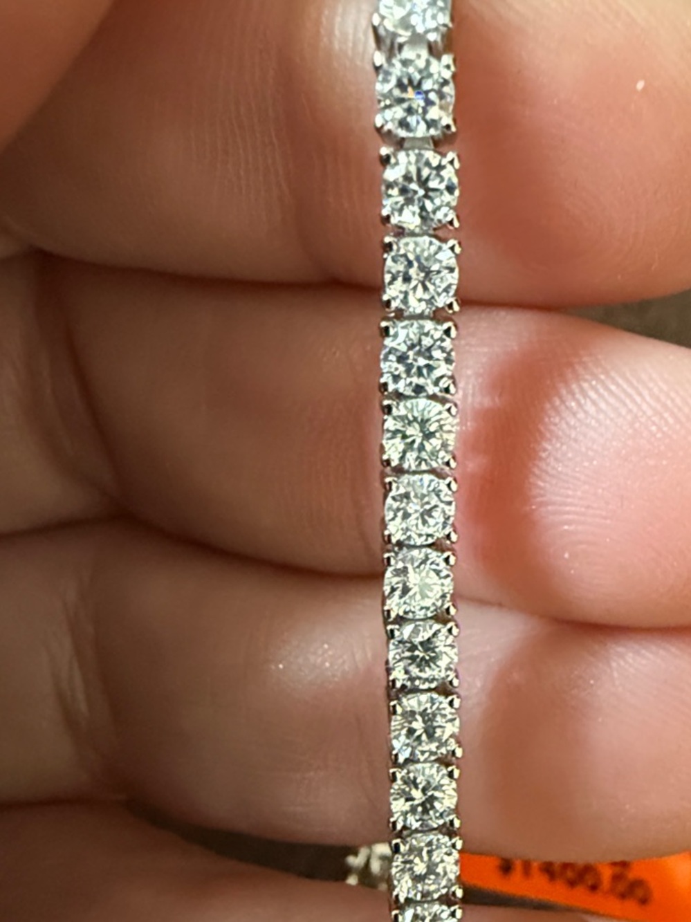 Classic solid sterling silver and moissanite Tennis Bracelet 7.5ct